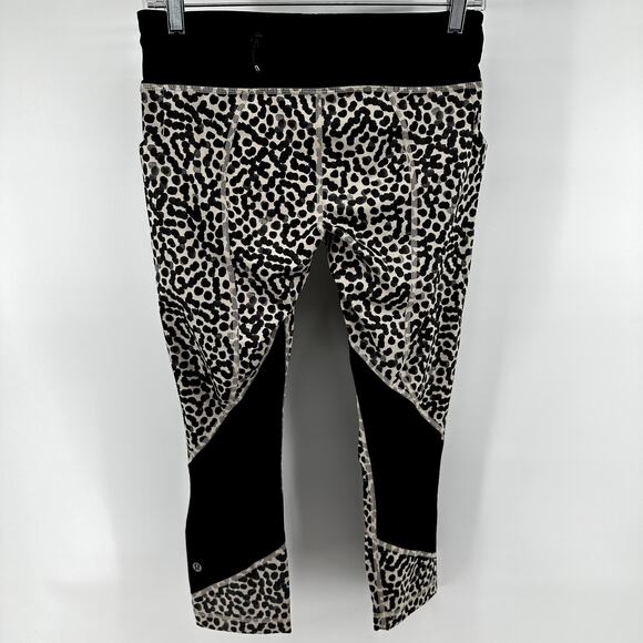 Lululemon Pace Rival Crop 22" Full-On Luxtreme Lycra Ace Spot Grain Black 6 - Picture 5 of 5
